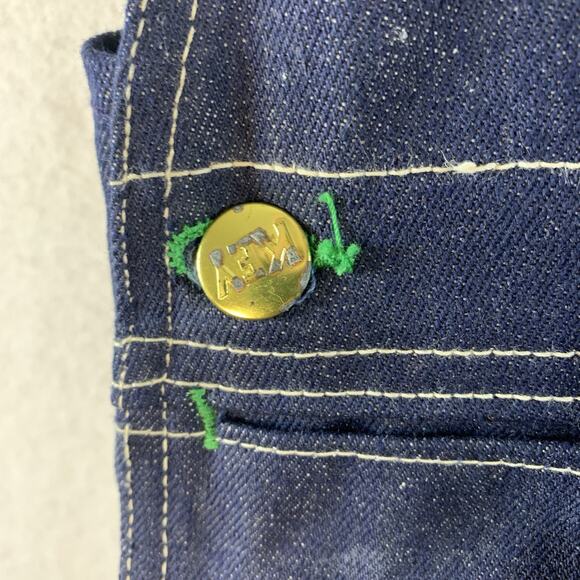 Vintage 1940s Key Imperial Aristocrat Men Denim Bib Overalls 36X32 Crisp Durable - Picture 12 of 15